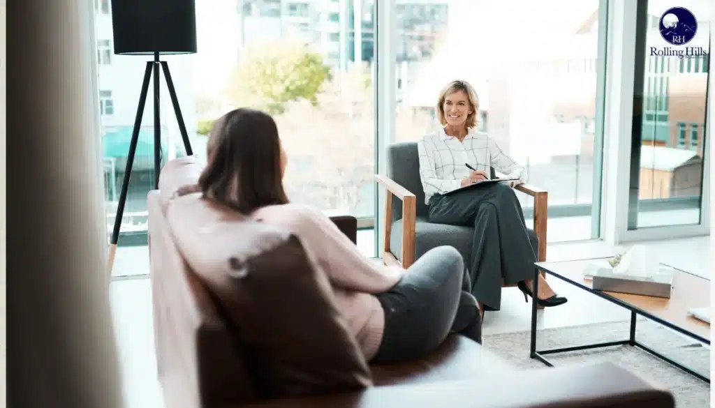 Therapist consulting with a client.