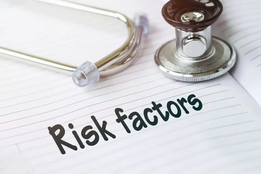 Stethoscope beside 'Risk factors' text