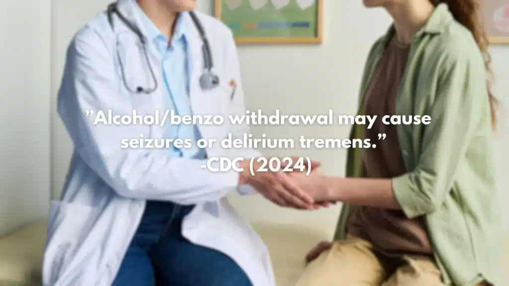 Timeline infographic showing safe medical detox process for alcohol, benzodiazepine, and opioid withdrawal in New Jersey rehab settings.