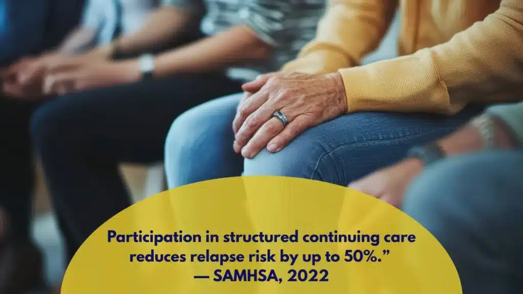 Person attending a follow-up session, emphasizing importance of long term aftercare.