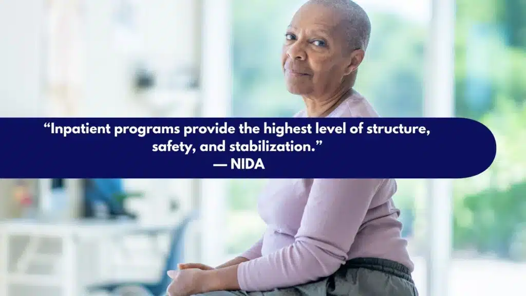 Patient settling into a structured inpatient drug rehab environment with 24/7 support and routine.