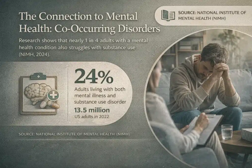 Stat on research about mental health and substance from NIMH 2024